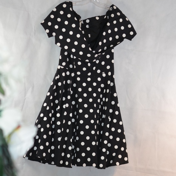 Polka Dot Dress 50's Style SZ 9/10 Le Chateau - Picture 3 of 8